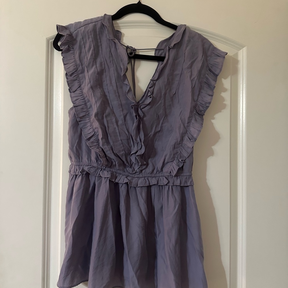 Mustard Seed Lavender Ruffle Blouse